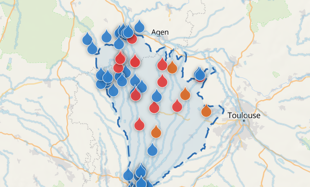 Cartographie des captages - SAGE Neste et Rivi&egrave;res de Gascogne